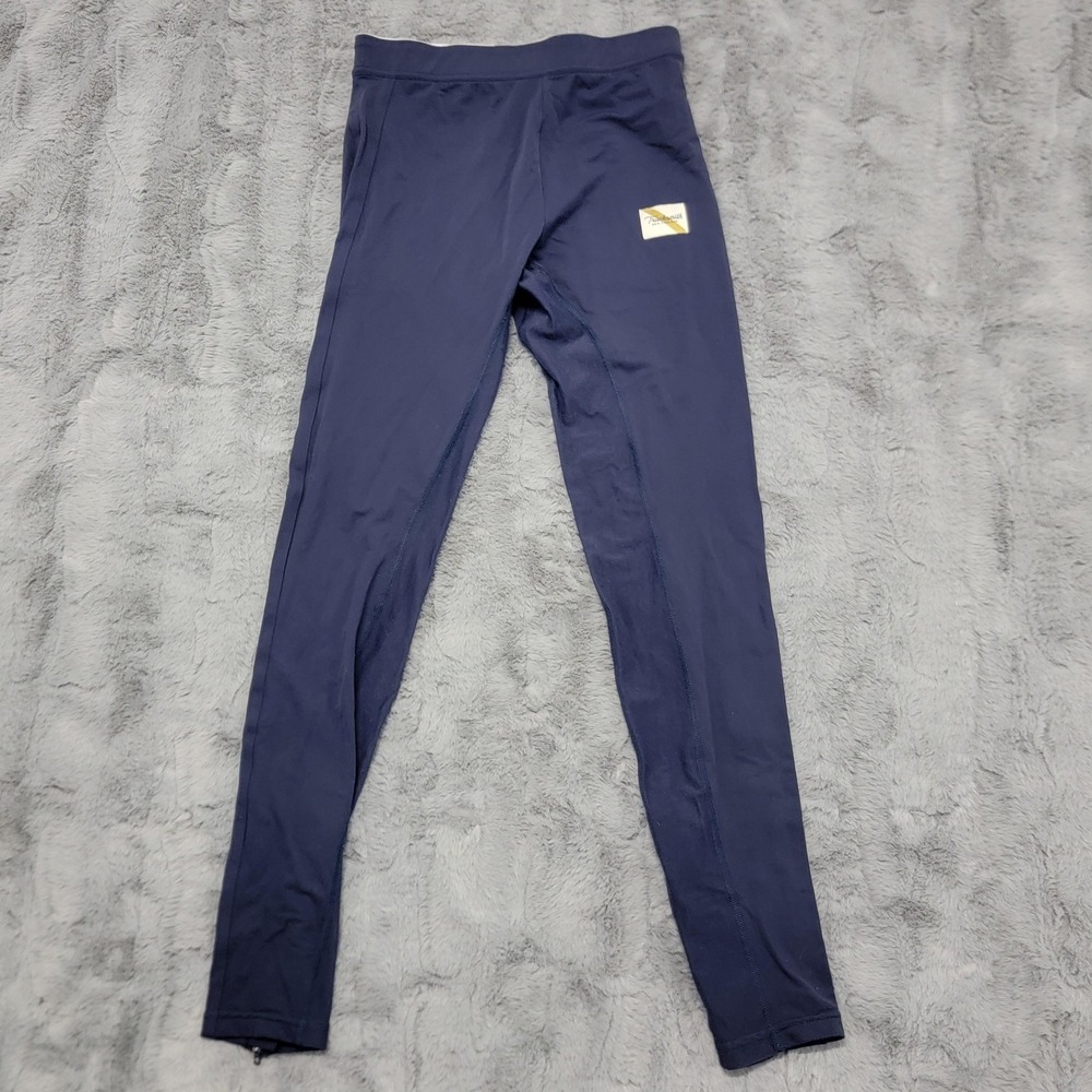 Tracksmith Turnover Leggings Mens Small Blue Running Leggings Zip Ankles Pocket
